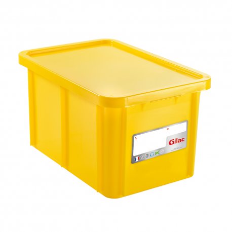 Bac rectangulaire HACCP avec couvercle 55L Jaune - 1PC