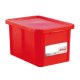 Bac rectangulaire HACCP avec couvercle 55L Rouge - 1PC