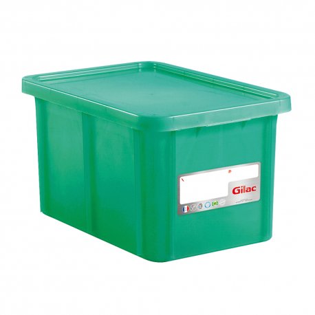 Bac rectangulaire HACCP avec couvercle 55L Vert - 1PC