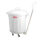 Conteneur alimentaire 75L rond en plastique avec couvercle col. Blanc - 1PC