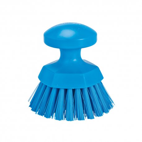 Brosse ronde dure alimentaire Ø11cm col. bleu - 1PC