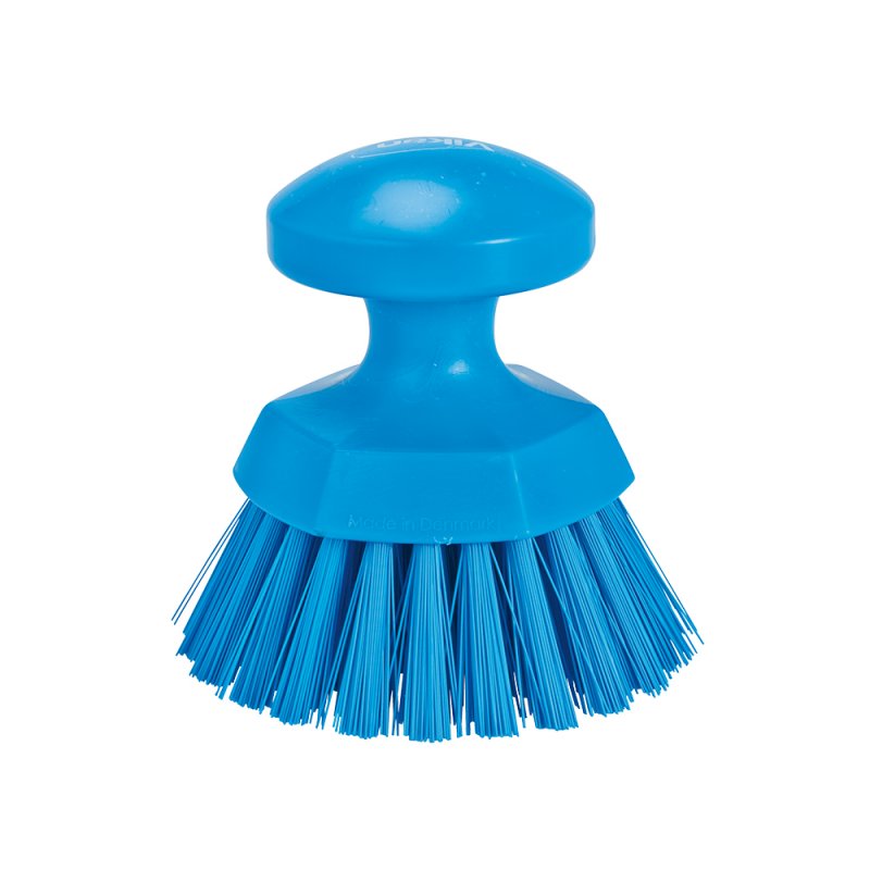 Brosse ronde dure alimentaire Ø11cm col. bleu - 1PC 