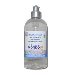 Gel hydroalcoolique HYDROHANDS MONDO - Flacon de 500ML
