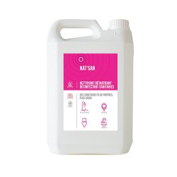 Nettoyant détartrant désinfectant sanitaire aux biosurfactants Ecocert NAT'SAN - Bidon 5L