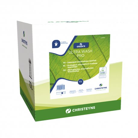 Lessive liquide enzymatique tous textiles Ecolabel GREEN'R ULTRA WASH pour dosage automatique - BagInBox 10L