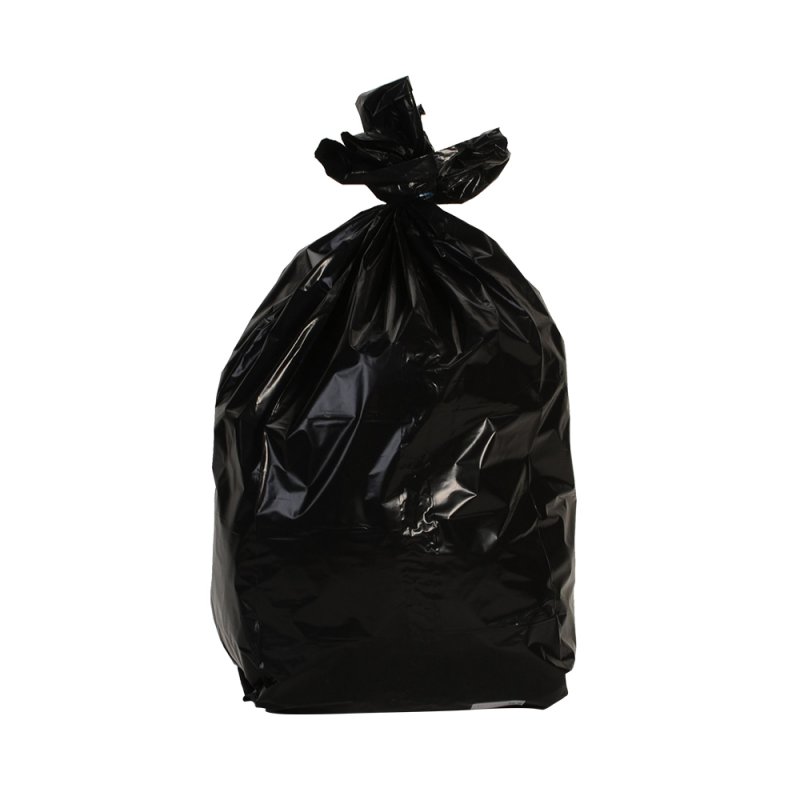 Sac poubelle noir basse densité 200L 60µ rouleau de 20 sacs