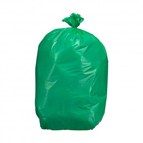 Sac à déchets vert 130L basse densité - 55 microns - Carton de 100 sacs