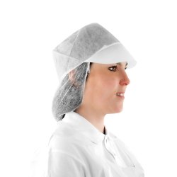 Charlotte casquette jetable en non-tissé col. Blanc - Carton de 100