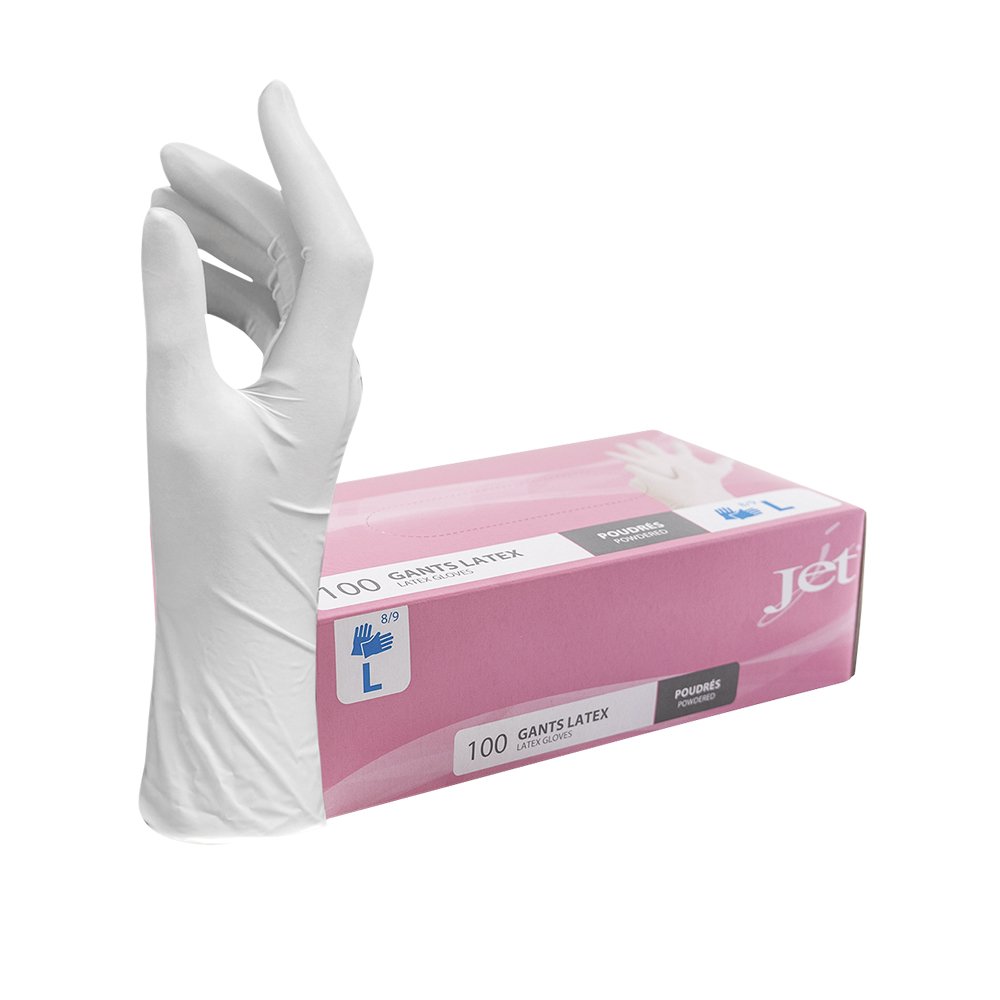 Gant jetable en latex non poudré AIRES Taille L (8/9) - Boite de 100 gants