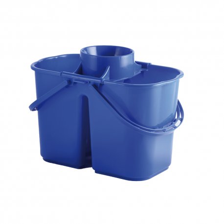 Seau 2 cuves avec essoreur 15L col. Bleu - 1PC