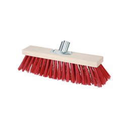 Balai Cantonnier PVC Rouge L32CM avec douille en fer et monture bois - 1PC