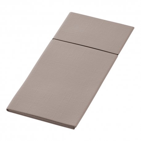 Serviette jetable / Pochette à couverts DUNILETTO SLIM 40x33 cm Col. Grège - Colis de 260PC