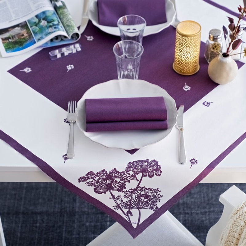 Serviette jetable non-tissée ECOECHO DUNISOFT 40x40 cm Col. Prune