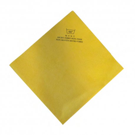 Lavette lisse non tissée microfibre 38x40 cm Jaune - Sachet de 5PC