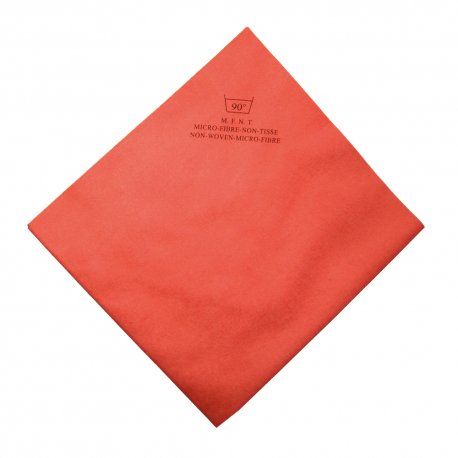 Lavette lisse non tissée microfibre 38x40 cm Rouge - Sachet de 5PC