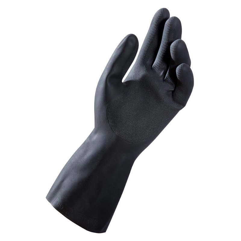 Gants ménage latex intérieur floque coton taille s/m