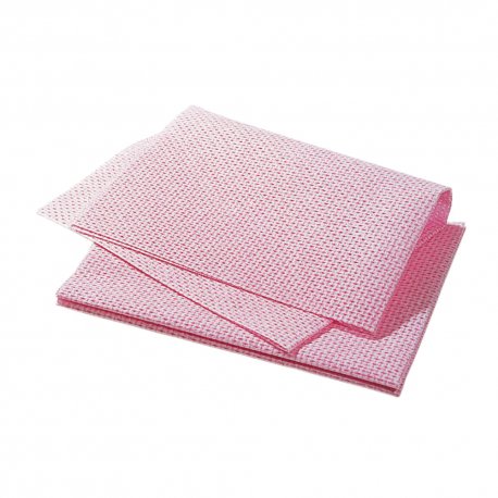 Lavette non-tissée ajourée spécial HACCP 51x36 cm Rose -Paquet de 25PC