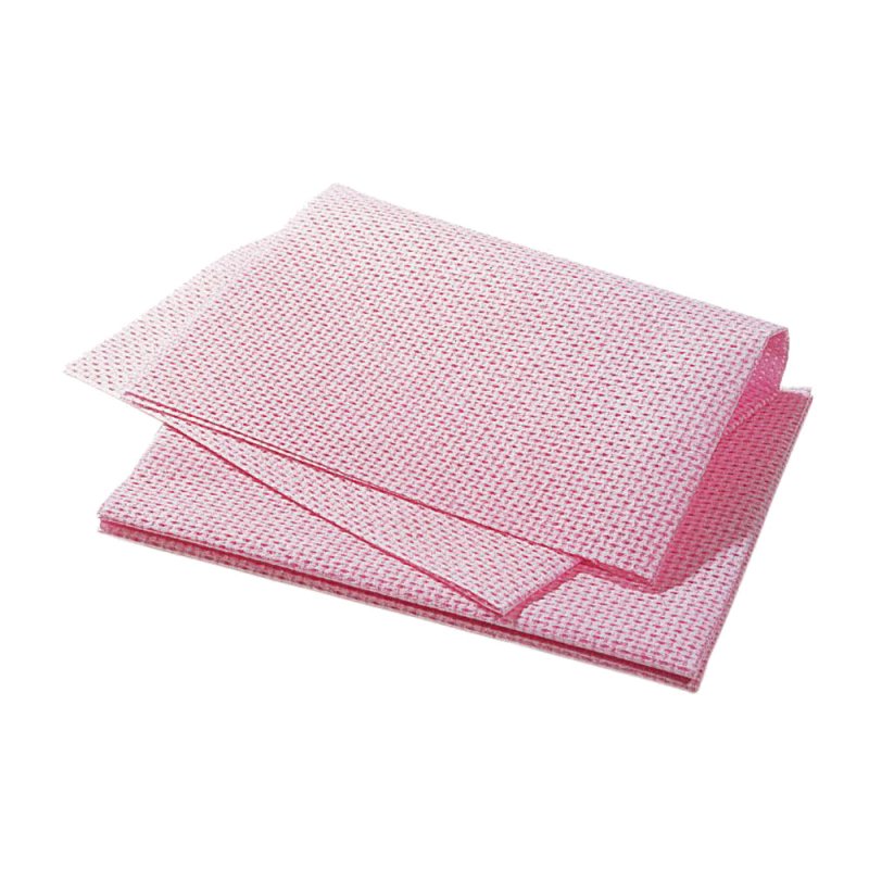 Lavette non-tissée ajourée spécial HACCP 51x36 cm Rose -Paquet de