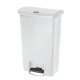 Poubelle collecteur 45L à pédale et couvercle col. Blanc - 1PC