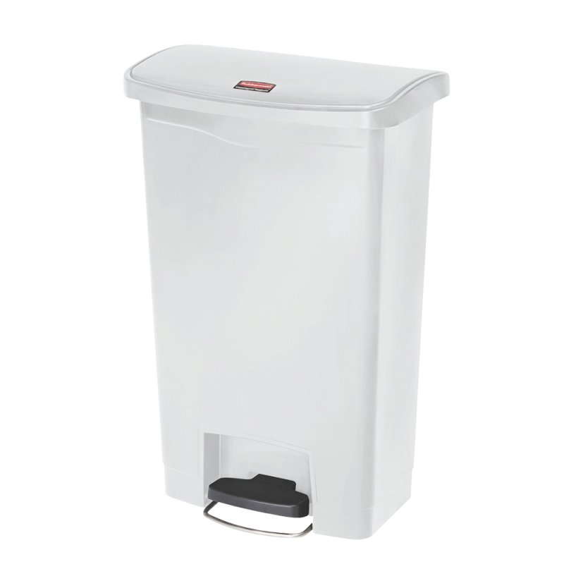 Poubelle collecteur 45L à pédale et couvercle col. Blanc - 1PC 