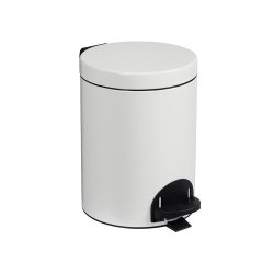 Poubelle à pédale 5L en métal avec seau intérieur col. Blanc - 1PC