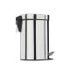 Poubelle à pédale 3L en inox avec seau intérieur finition chromée - 1PC