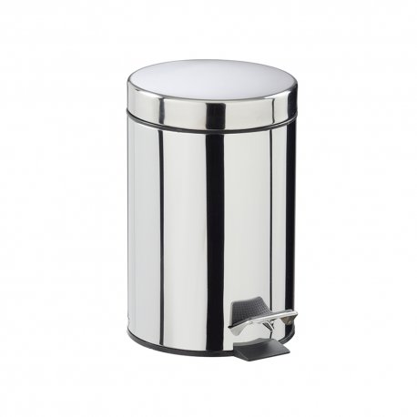 Poubelle à pédale 3L en inox avec seau intérieur finition chromée - 1PC