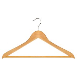 Cintre en bois galbé avec barre centrale - 1PC