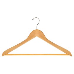 Cintre en bois galbé avec barre centrale - 1PC