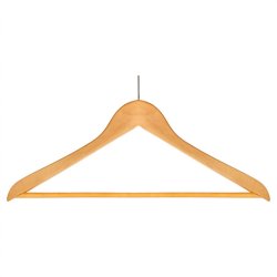 Cintre en bois antivol avec barre centrale - 1PC