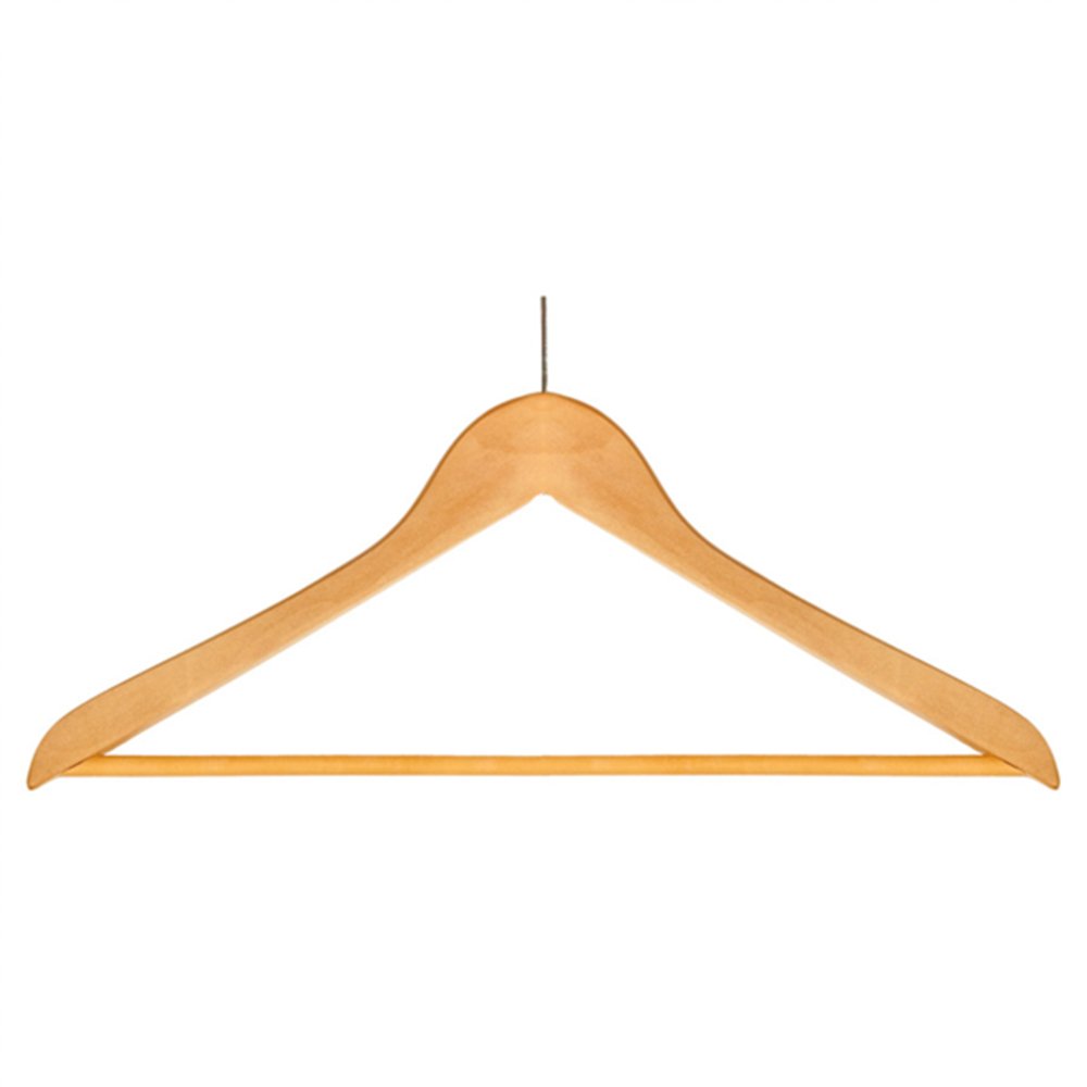 Cintre en bois antivol avec barre centrale - 1PC