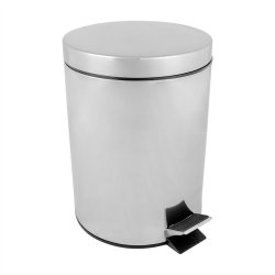 mDesign petite poubelle carré – poubelle cuisine 6L en métal à pédale,  couvercle et seau en plastique – poubelle de bureau, cuisine ou salle de  bain élégante – blanc : : Cuisine et Maison